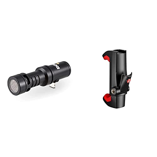 Rode Microphones Rode Vmml Microfono Direzionale Compatto Ios Con Connettore Lightning Videomic Me-L, 19,5Dba & Manfrotto Mcpixi Attacco Universale Per Smartphone, Versione Pro