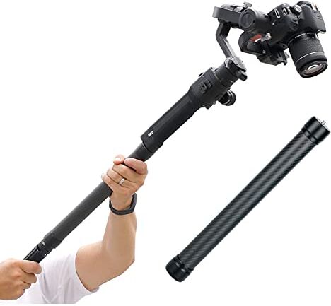 VBESTLIFE 25CM Upgrade Gimbal Prolunga Barra in Fibra di Carbonio Leggera, Viti Universali 1/4in per Ronin S, SC, per Gru ZHIYUN, per Moza AirCross, per Stabilizzatori FeiyuTech