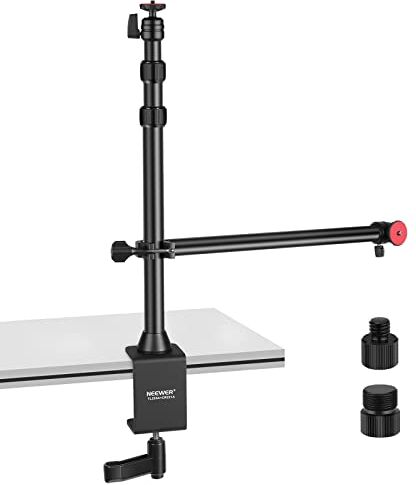 NEEWER Supporto Stand di Fotocamera da Tavolo con Braccio Flessibile, Altezza Regolabile con Morsetto & Girevole Testa a Sfera per Reflex Digitali, Smartphone, Luci LED & Webcam ecc.