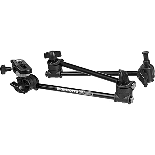 Manfrotto 196B-3 Braccetto Serie Articulated con 3 Sezioni e Supporto per Fotocamera, Attacco 16 mm e 1/4" Femmina, in Alluminio, Nero