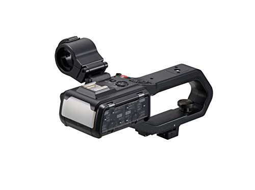 Panasonic VW-HU1E-K Maniglia per videocamera (due connettori XLR, luce video a LED, facile da usare, colore: Nero