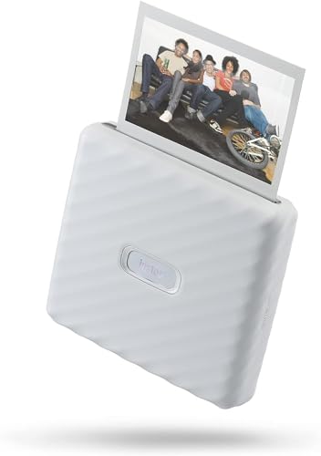 Fujifilm Link WIDE Ash White   Stampante compatta per smartphone   Stampa a sviluppo istantaneo in grande formato WIDE   App per la personalizzazione delle foto   Dimensioni stampa 99x62 mm