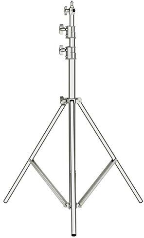 NEEWER 300cm Cavalletto Resistente in Acciaio Inossidabile con Universale Adattatore 1/4" a 3/8" per Softbox Strobo Flash Monoluce ecc. da Studio Fotografico, Colore Argento