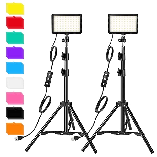 ALTSON Fotografia Kit di illuminazione video, LED Studio Streaming luci W/70 perline e filtro colore per fotocamera Foto Desktop Video registrazione Filming Computer Conferenza Gioco YouTube TikTok