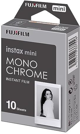 Fujifilm instax mini Film Pellicola Istantanea per Fotocamere, Formato 46x62 mm, 10 shot, Monochrome