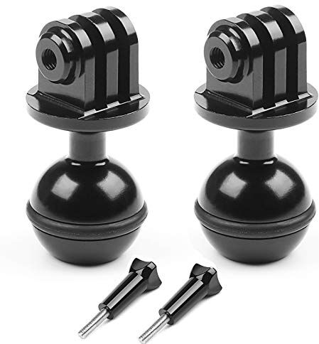 D&F 2pcs 1 '' Diametro attacco a sfera in lega di CNC Treppiede Testa adattatore con 3/8 '' Foro vite compatibile per GoPro AKASO YI e altre Action Camera