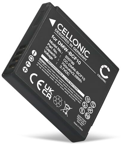 CELLONIC Batteria compatibile con Panasonic Lumix FS62, FS10, FS7, FT1, FS30, FX60, FS11, FS6, FT2, FT3, FT4, DMW-BCF10 700mAh 3.6V 3.7V