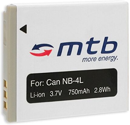 mtb more energy Batteria NB-4L per Canon IXUS 30, 40, 50, 55, 60, 65, 70, 75, 80 IS, 100 IS/IXY/Powershot... – vedi lista!