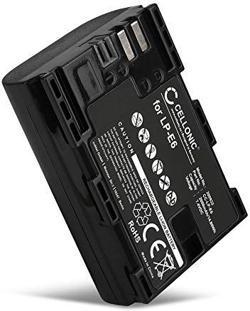 CELLONIC ® Batteria LP-E6 LP-E6N compatibile con Canon EOS 5D Mark II III IV EOS 5DS R EOS 60D 60Da EOS 6D Mark II EOS 70D EOS 7D Mark II EOS 80D capacità 2000mAh ricambio sostituzione battery