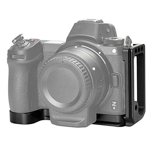 Mugast Piastra a sgancio rapido, impugnatura in lega di alluminio, piastra a sgancio rapido, piastra a L a sgancio rapido rimovibile per fotocamera Nikon Z7 Z6(nero)