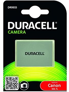 Duracell DR9933 Batteria per Canon NB-7L, 7.4 V, 1000 mAh, Grigio