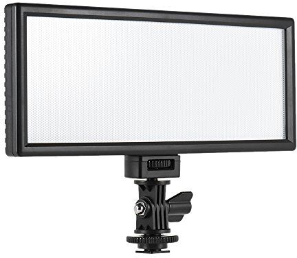 Andoer ® VILTROX L132T Luce LED per riprese video professionale, ultra-sottile, doppia temperatura di colore, max luminosità 1065 lm -3300 K5600 K CRI95, per DSLR Canon Nikon Sony Panasonic