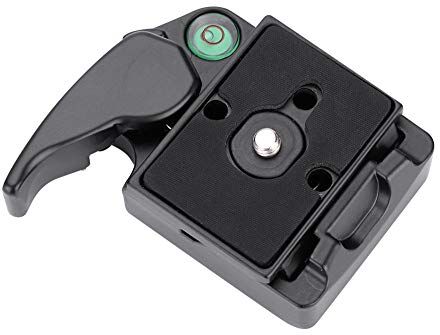 VBESTLIFE Morsetto per Fotocamera Adattatore per Innesto Rapido in Lega di Alluminio per Manfrotto 200PL-14, Nero