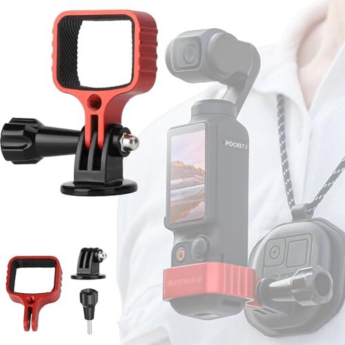 Fenmaru Clip di espansione in metallo Supporto di montaggio adattatore Compatibile con DJI Osmo Pocket 3, gimbal fotocamera fissa Telaio Supporto Accessori (Red)