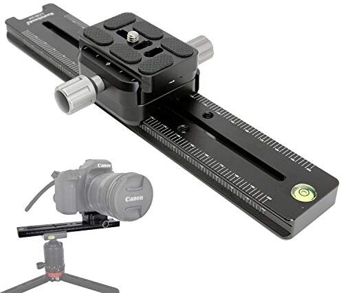 koolehaoda 240mm Piastra Sgancio Rapido Macro Rail Slider con Doppia Faccia Morsetto a Sgancio Rapido Tutto in Metallo Staffa di Montaggio per Treppiede per Fotocamera con Compatibilità Arca Swiss