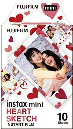 Fujifilm instax mini film 10 shot pack, bordo CUORI