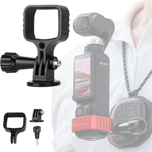 Fenmaru Clip di espansione in metallo Supporto di montaggio adattatore Compatibile con DJI Osmo Pocket 3, gimbal fotocamera fissa Telaio Supporto Accessori (Black)