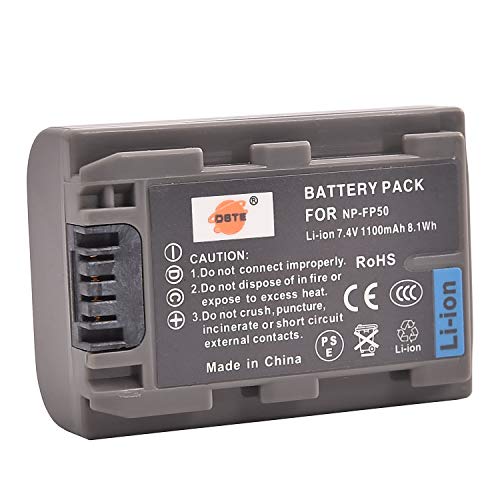 DSTE Batteria Li-Ion per Sony Np-Fp30, Np-Fp50, Sony Dcr-30, Dcr-Dvd103, Dcr-Dvd105, Dcr-Dvd105E, Dcr-Dvd202E