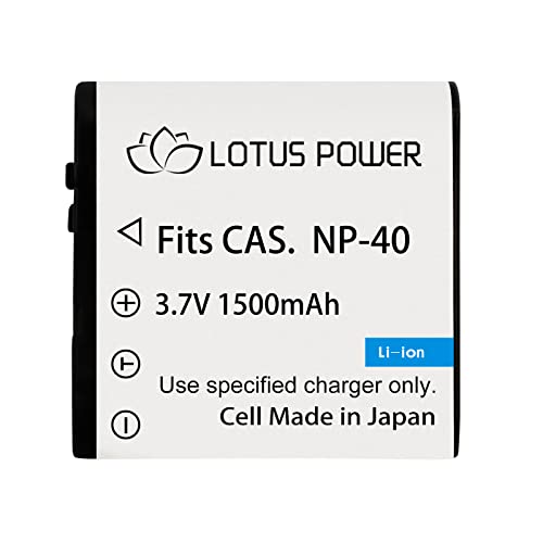 Lotus Batteria NP40, Batteria Ricaricabile agli Ioni di Litio da 1500 mAh 3,7 V NP-40 per Casio EX-Z750 EX-Z1000 / Kodak AZ521 / SOSUN HD 1080P (Alta Compatibilità)