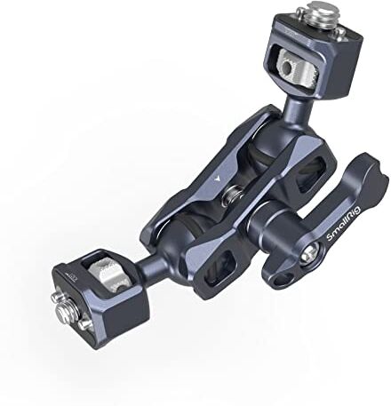 SMALLRIG Braccio Magico a Doppia Testa con Una Vite di Posizionamento da 3/8"-16 per ARRI e Una Vite da 1/4"-20, Max Carico 13,23 lbs/6kg, Realizzato in Lega di Alluminio e Acciaio Inossidabile 3874