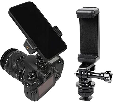 TELESIN Eyeon Hot Shoe Mount Adattatore Kit Supporto Del Telefono per DSLR per iPhone13 12 11 Pro Max X XR, per Go Pro Hero, 360 ONE X/R, DJI OSMO Action Camera Collegamento su DSLR Camera/Ring Light