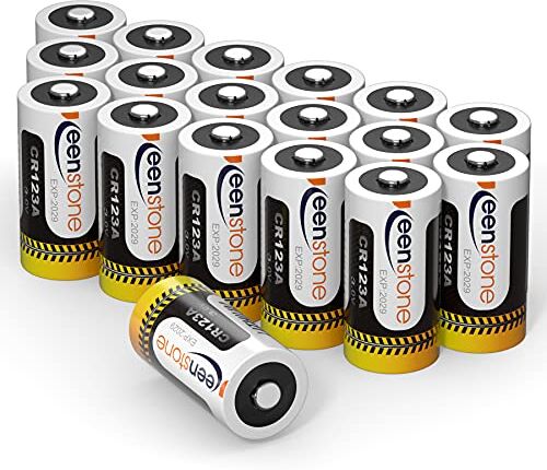 keenstone CR123A 3V 1600mAh Batterie Monouso 18PCS CR123A Batteria per Torcia, Fotocamera Digitale, Videocamera, Giocattoli, Non utilizzare in Arlo