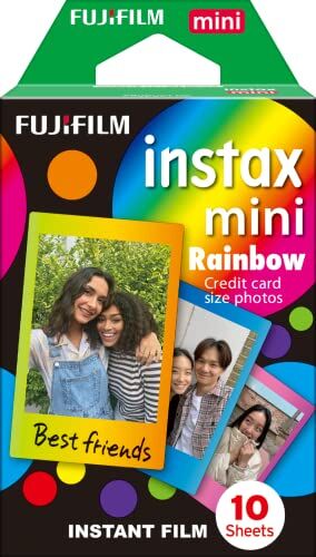 Fujifilm Instax Mini Pellicola, Motivo Arcobaleno, Confezione da 10 Pezzi