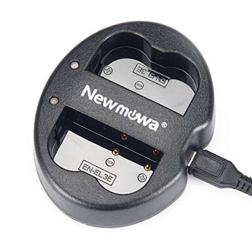 Newmowa Doppio Caricatore USB per Nikon EN-EL3 EN-EL3E Nikon D50 D70 D70s D80 D90 D100 D200 D300 D300S D700