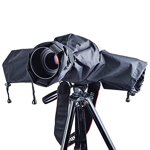 ZWOOS Pioggia Fotocamera Protettore Antipioggia per Macchine Fotografiche Canon, Nikon e altre Fotocamere DSLR, Nero