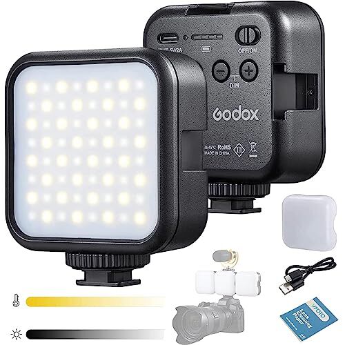 GODOX LITEMONS LED6Bi LED Luce Video Light Bicolore 3200K-6500K CRI95 Fotografia, Ricaricabile, può Essere Utilizzato per Selfie, Illuminazione per Feste