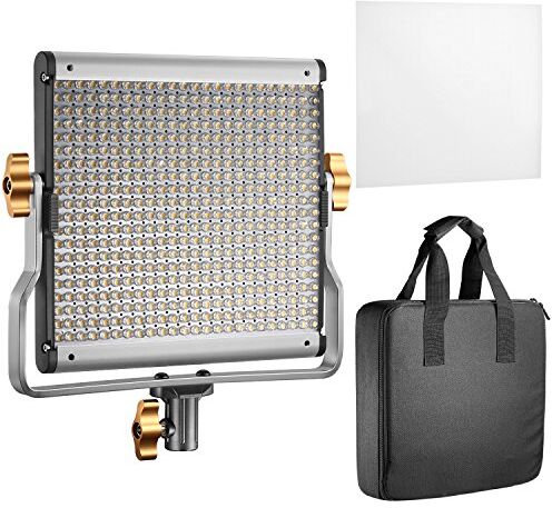 Neewer LED Video Light Bi-colore Regolabile con Staffa U Kit per Studio, Ripresa Video YouTube, 480 LED Lampadine, 3200-5600K, CRI 96+ (Spina EU)