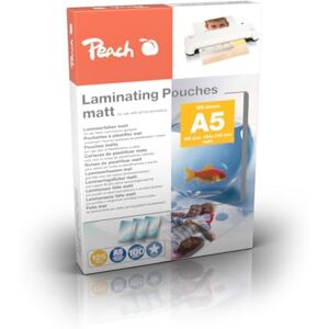 Peach Pellicole per laminazione A5, 125 mic, 100 pouches, opache, scrivibili, qualità premium per i migliori risultati di laminazione, compatibili con dispositivi di tutte le marche S-PP525-30 Peach Pellicole per laminazione A5, 125 mic, 100 pouches, opache, scrivibili, qualità premium per i migliori risultati di laminazione, compatibili con dispositivi di tutte le marche S-PP525-30