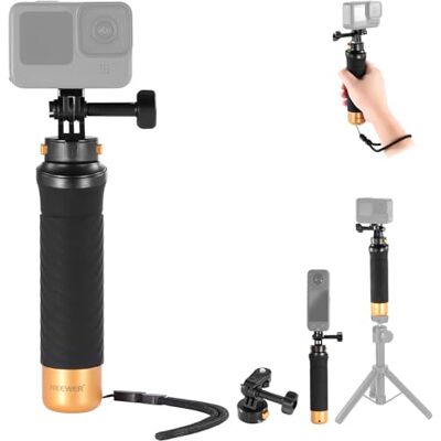 NEEWER Impugnatura Galleggiante per Action Camera con Adattatorea Sgancio Rapido, Adattatore a Vite 1/4" e Cinghia Polso, Kit Accessori di Maniglia Subacquea Compatibile con GoPro Insta360 DJI, GP23 NEEWER Impugnatura Galleggiante per Action Camera con Adattatorea Sgancio Rapido, Adattatore a Vite 1/4" e Cinghia Polso, Kit Accessori di Maniglia Subacquea Compatibile con GoPro Insta360 DJI, GP23