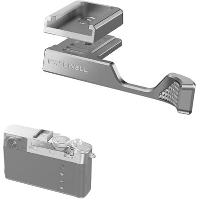 FREEWELL Impugnatura per pollice per Fuji X100VI con attacco a scarpa fredda (argento) FREEWELL Impugnatura per pollice per Fuji X100VI con attacco a scarpa fredda (argento)
