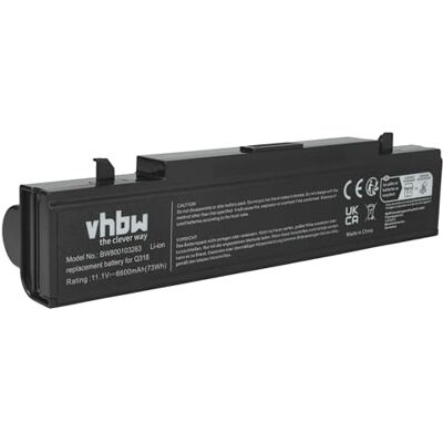 vhbw Li-Ion batteria 6600mAh (11.1V) nero compatibile con Samsung NP-R519, NP-R530, NP-R540, NP-RF510 notebook Sostituisce für AA-PB9NC6B, AA-PB9NS6B, AA-PB9NC6W. vhbw Li-Ion batteria 6600mAh (11.1V) nero compatibile con Samsung NP-R519, NP-R530, NP-R540, NP-RF510 notebook Sostituisce für AA-PB9NC6B, AA-PB9NS6B, AA-PB9NC6W.