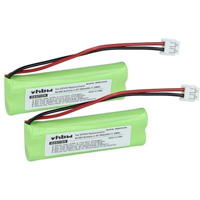 vhbw 2x NiMH batteria 500mAh (2.4V) per telefono fisso cordless Medion Life S63085, Life S63112 sostituisce VT50AAAALH2BMJZ, GP1010, GPHC05RN01. vhbw 2x NiMH batteria 500mAh (2.4V) per telefono fisso cordless Medion Life S63085, Life S63112 sostituisce VT50AAAALH2BMJZ, GP1010, GPHC05RN01.