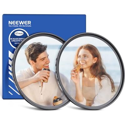 NEEWER 67mm Black Diffusion 1/4 & 1/8 Filtro Per Effetto Mist Cinematic (2 Pack), Set di Filtri Multistrato per Fotografia di Ritratti, con Custodia e Panno per La Pulizia NEEWER 67mm Black Diffusion 1/4 & 1/8 Filtro Per Effetto Mist Cinematic (2 Pack), Set di Filtri Multistrato per Fotografia di Ritratti, con Custodia e Panno per La Pulizia