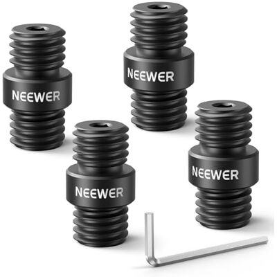 NEEWER Connettore per 15mm Rod, 4 Pezzi, Connettore M12x1,5 per Asta di Estensione su Shoulder Rig e Video Rig, Solo per Aste in Lega di Alluminio , SR020 NEEWER Connettore per 15mm Rod, 4 Pezzi, Connettore M12x1,5 per Asta di Estensione su Shoulder Rig e Video Rig, Solo per Aste in Lega di Alluminio , SR020