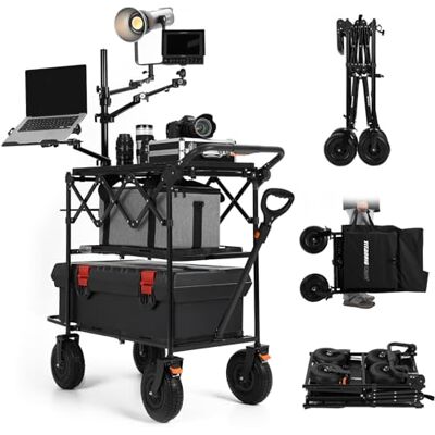 TARION Carrello Fotografico Pieghevole con Ruote Titanrig Cart Trolley Leggero Compatto con Piastra Estensibile, Manico Regolabile e Borsa, Facile da Montare per Riprese Outdoor TARION Carrello Fotografico Pieghevole con Ruote Titanrig Cart Trolley Leggero Compatto con Piastra Estensibile, Manico Regolabile e Borsa, Facile da Montare per Riprese Outdoor