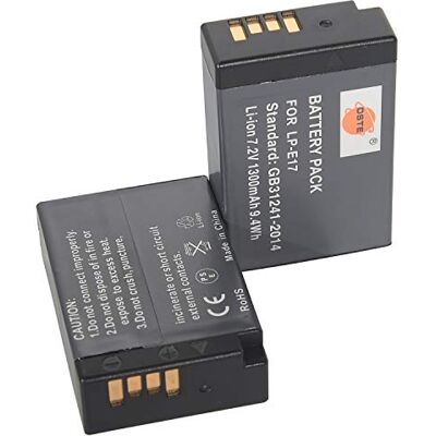 DSTE LP-E17 Batteria di ricambio (2 pacchetti) compatibile per Canon R10 EOS M3 200D 750D 760D 8000D Kiss X8i Rebel T6i Rebel T6s DSTE LP-E17 Batteria di ricambio (2 pacchetti) compatibile per Canon R10 EOS M3 200D 750D 760D 8000D Kiss X8i Rebel T6i Rebel T6s