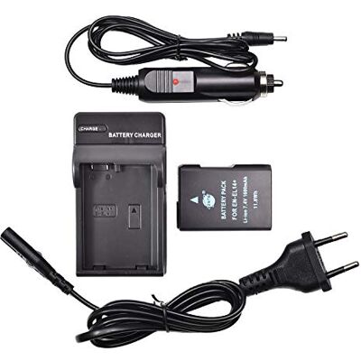 DSTE Ricaricabile Batteria + Caricabatteria Compatibile per Nikon EN-EL14 EN-EL14A DF D3100 D3200 D3300 D3400 D3500 D5100 D5200 D5300 D5500 P7000 P7100 P7200 P7700 P7800 DSTE Ricaricabile Batteria + Caricabatteria Compatibile per Nikon EN-EL14 EN-EL14A DF D3100 D3200 D3300 D3400 D3500 D5100 D5200 D5300 D5500 P7000 P7100 P7200 P7700 P7800