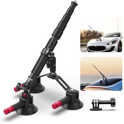 NEEWER Treppiede a Ventosa Tripla per Auto Compatibile con Insta360 X5 X4, GoPro, DJI OSMO 360, Kit Montaggio,Braccio Flessibile e Sgancio Rapido, Asta Estensibile 2in1/Monopiede per Selfie, CA065 NEEWER Treppiede a Ventosa Tripla per Auto Compatibile con Insta360 X5 X4, GoPro, DJI OSMO 360, Kit Montaggio,Braccio Flessibile e Sgancio Rapido, Asta Estensibile 2in1/Monopiede per Selfie, CA065