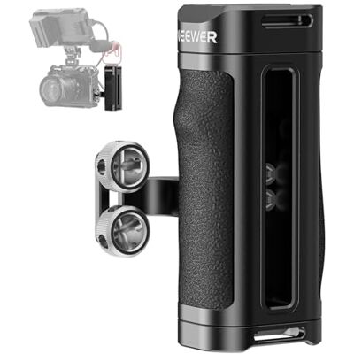 NEEWER Maniglia Laterale Leggera, Impugnatura Rig per Camera Cage e Grip in Silicone Sagomata, 2 Viti 1/4" Filetti 1/4" Cold Shoe, Regolazione Verticale, Compatibile con SmallRig Gabbia, CA067H NEEWER Maniglia Laterale Leggera, Impugnatura Rig per Camera Cage e Grip in Silicone Sagomata, 2 Viti 1/4" Filetti 1/4" Cold Shoe, Regolazione Verticale, Compatibile con SmallRig Gabbia, CA067H