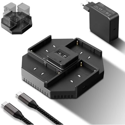 NEEWER Caricabatterie NPF a 4 Canali per Batteria Fotocamera Videocamera NP-F550 NP-F750 NP-F970, Ricarica Rapida PD 100W con Caricatore da Muro Rapido GaN PD da 100W, Cavo USB C a USB C, OLED, NW-F4 NEEWER Caricabatterie NPF a 4 Canali per Batteria Fotocamera Videocamera NP-F550 NP-F750 NP-F970, Ricarica Rapida PD 100W con Caricatore da Muro Rapido GaN PD da 100W, Cavo USB C a USB C, OLED, NW-F4