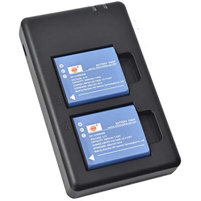 DSTE LI-90B Batteria di ricambio (2 pacchetti) e caricatore rapido doppio compatibile per Olympus SH-1 SH-2 SH-50 iHS SH-60 SP-100 Tough TG-1 Tough TG-2 DSTE LI-90B Batteria di ricambio (2 pacchetti) e caricatore rapido doppio compatibile per Olympus SH-1 SH-2 SH-50 iHS SH-60 SP-100 Tough TG-1 Tough TG-2