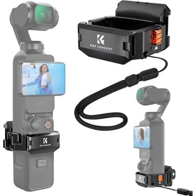 K&F CONCEPT Adattatore di Estensione DJI Osmo Pocket 3 Supporto Metallico a Gabbia Protettiva in Alluminio con Fori a vite da 1/4/ Interfaccia per Action Camera -PP12 K&F CONCEPT Adattatore di Estensione DJI Osmo Pocket 3 Supporto Metallico a Gabbia Protettiva in Alluminio con Fori a vite da 1/4/ Interfaccia per Action Camera -PP12