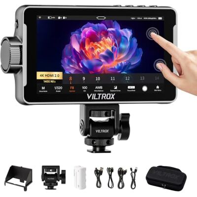 VILTROX DC-550 Pro II 5.5" 1400nits 4K@60Hz Monitor da campo per fotocamera Touchscreen Monitor fotocamera DSLR, Sovrapposizione immagine, Controllo fotocamera USB/WiFi, 3D LUT,Forma onda,Angolo 160° VILTROX DC-550 Pro II 5.5" 1400nits 4K@60Hz Monitor da campo per fotocamera Touchscreen Monitor fotocamera DSLR, Sovrapposizione immagine, Controllo fotocamera USB/WiFi, 3D LUT,Forma onda,Angolo 160°
