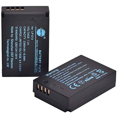 DSTE LP-E12 Batteria di ricambio (2 pacchetti) Compatibile per Canon EOS M, EOS M2, EOS M10, EOS 100D, EOS Kiss X7, EOS Rebel SL1 DSTE LP-E12 Batteria di ricambio (2 pacchetti) Compatibile per Canon EOS M, EOS M2, EOS M10, EOS 100D, EOS Kiss X7, EOS Rebel SL1