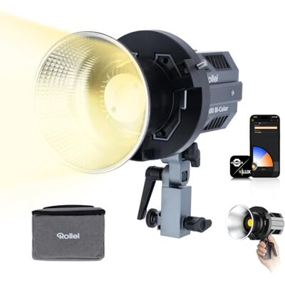 Rollei Candela 100W Bi Color Luce Video Professionale 2700~6500 K Faretto Fotografia Portatile 800 g, Alimentazione DC/Type-C, Controllo Tramite app, per Registrare Video Intervista Streaming Rollei Candela 100W Bi Color Luce Video Professionale 2700~6500 K Faretto Fotografia Portatile 800 g, Alimentazione DC/Type-C, Controllo Tramite app, per Registrare Video Intervista Streaming