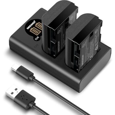 NEEWER Set di Batteria di Ricambio e Caricatore per LP-E6P/LP-E6NH/LP-E6N/LP-E6, 2 Pack 2200mAh e Caricatore Doppio USB Verticale, Compatibile con Canon EOS R5 Mark II R5 R6 R7 R 5DIV 7DII 80D 90D NEEWER Set di Batteria di Ricambio e Caricatore per LP-E6P/LP-E6NH/LP-E6N/LP-E6, 2 Pack 2200mAh e Caricatore Doppio USB Verticale, Compatibile con Canon EOS R5 Mark II R5 R6 R7 R 5DIV 7DII 80D 90D